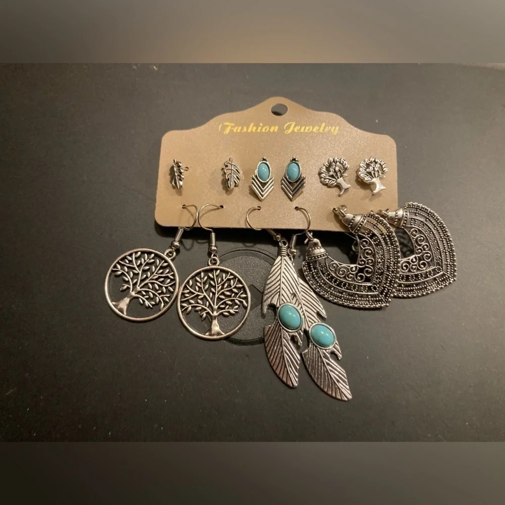 3/$20 Bohemian style earrings set- 6 pair set. Brand new.Great stocking stuffer